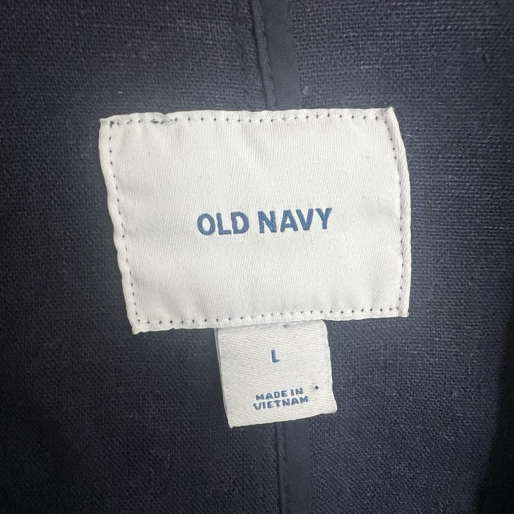 Old Navy Women Blazer L Navy Linen Blend Casual Coastal Minimalist Quiet Luxury - Picture 2 of 7